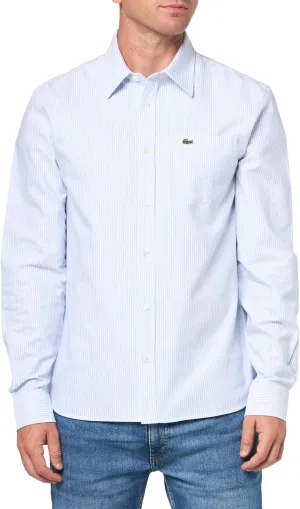 Lacoste Men's Striped Oxford Cotton Shirt with Pocket