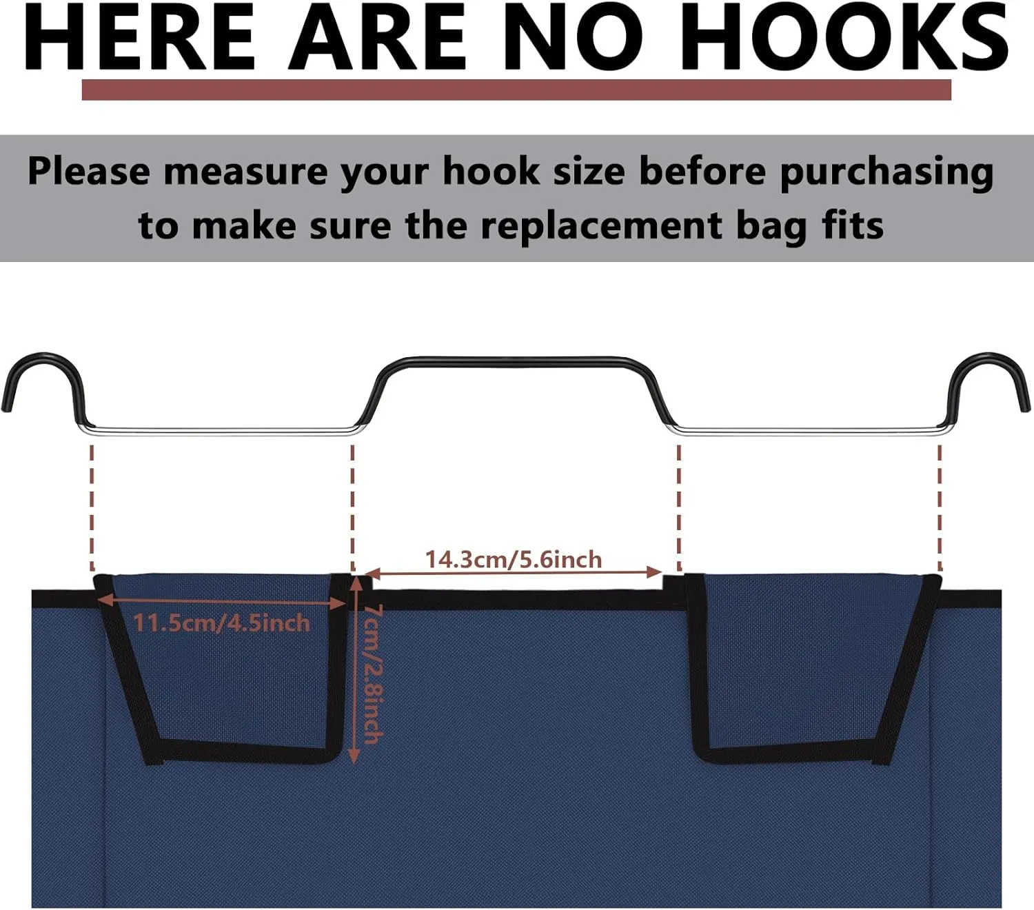 Laundry Sorter Replacement Bags Hamper Cart Removable Replacement Laundry Storage Organizer Bag Hamper Liner, No Hooks 14.76 x 8.66 x 21.65 Inch(Dark Blue,3 Pcs)
