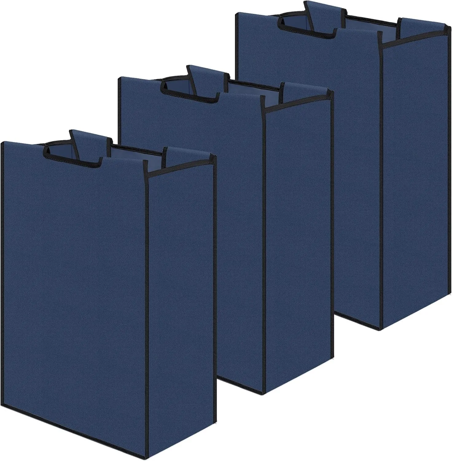 Laundry Sorter Replacement Bags Hamper Cart Removable Replacement Laundry Storage Organizer Bag Hamper Liner, No Hooks 14.76 x 8.66 x 21.65 Inch(Dark Blue,3 Pcs)