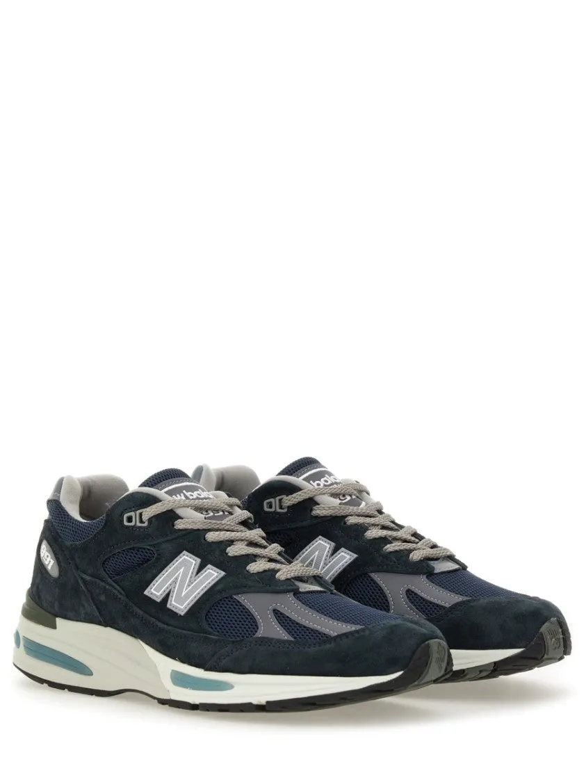 Leather And Suede Sneakers With Cushioned Sole