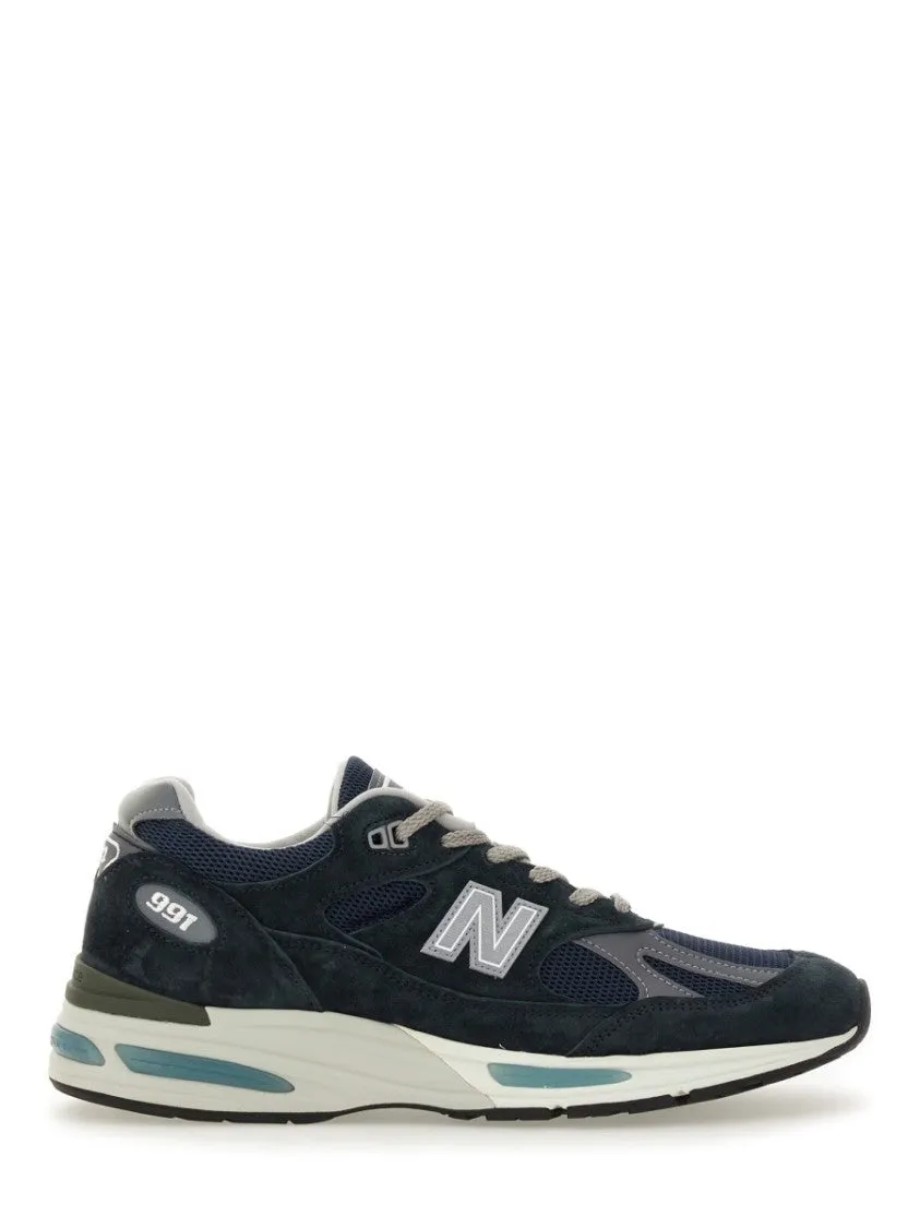 Leather And Suede Sneakers With Cushioned Sole