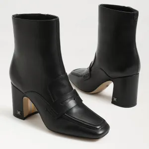 Leather Fashion Digital Block Fenna Edelman Sam Black Toe Boots Almond Ankle Customizable Heeled