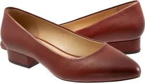 LEHOOR Women Low Chunky Block Heel Pumps Pointed Toe Slip On Flats Shoes Comfort 1.5 Inch Thick Heels Pointy Closed Toe Dress Sandals Suede Patent Office Work Pump Ladies Basic Classic Retro 4-11 M US