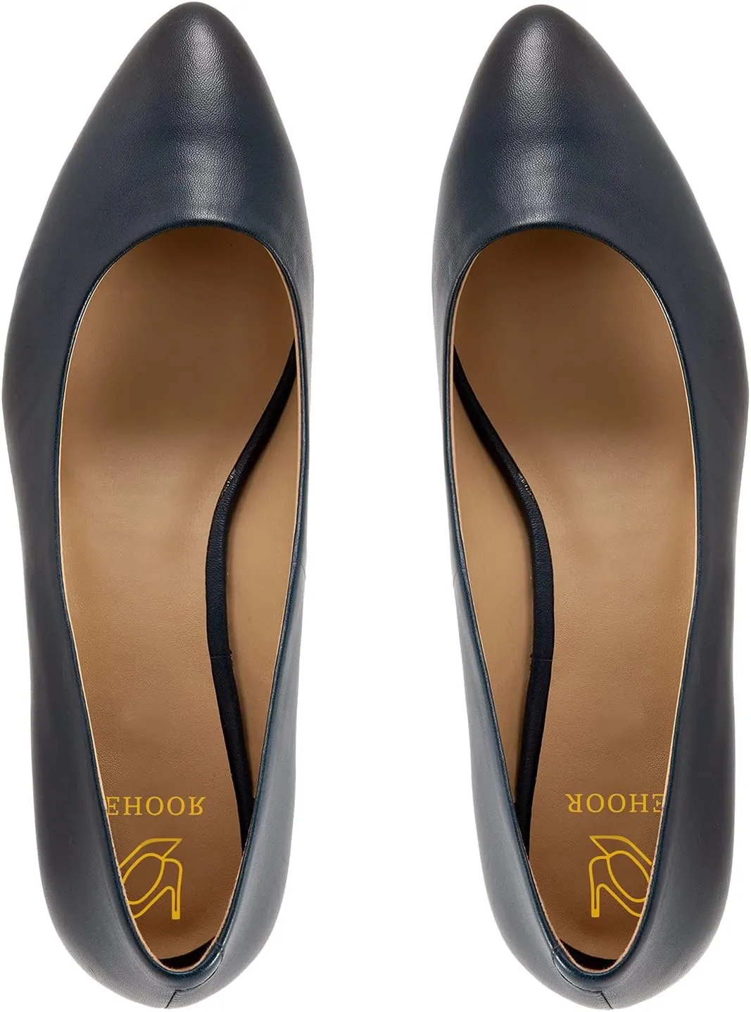 LEHOOR Women Low Chunky Block Heel Pumps Pointed Toe Slip On Flats Shoes Comfort 1.5 Inch Thick Heels Pointy Closed Toe Dress Sandals Suede Patent Office Work Pump Ladies Basic Classic Retro 4-11 M US