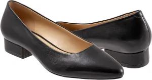 LEHOOR Women Low Chunky Block Heel Pumps Pointed Toe Slip On Flats Shoes Comfort 1.5 Inch Thick Heels Pointy Closed Toe Dress Sandals Suede Patent Office Work Pump Ladies Basic Classic Retro 4-11 M US