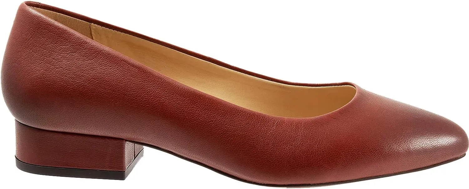 LEHOOR Women Low Chunky Block Heel Pumps Pointed Toe Slip On Flats Shoes Comfort 1.5 Inch Thick Heels Pointy Closed Toe Dress Sandals Suede Patent Office Work Pump Ladies Basic Classic Retro 4-11 M US