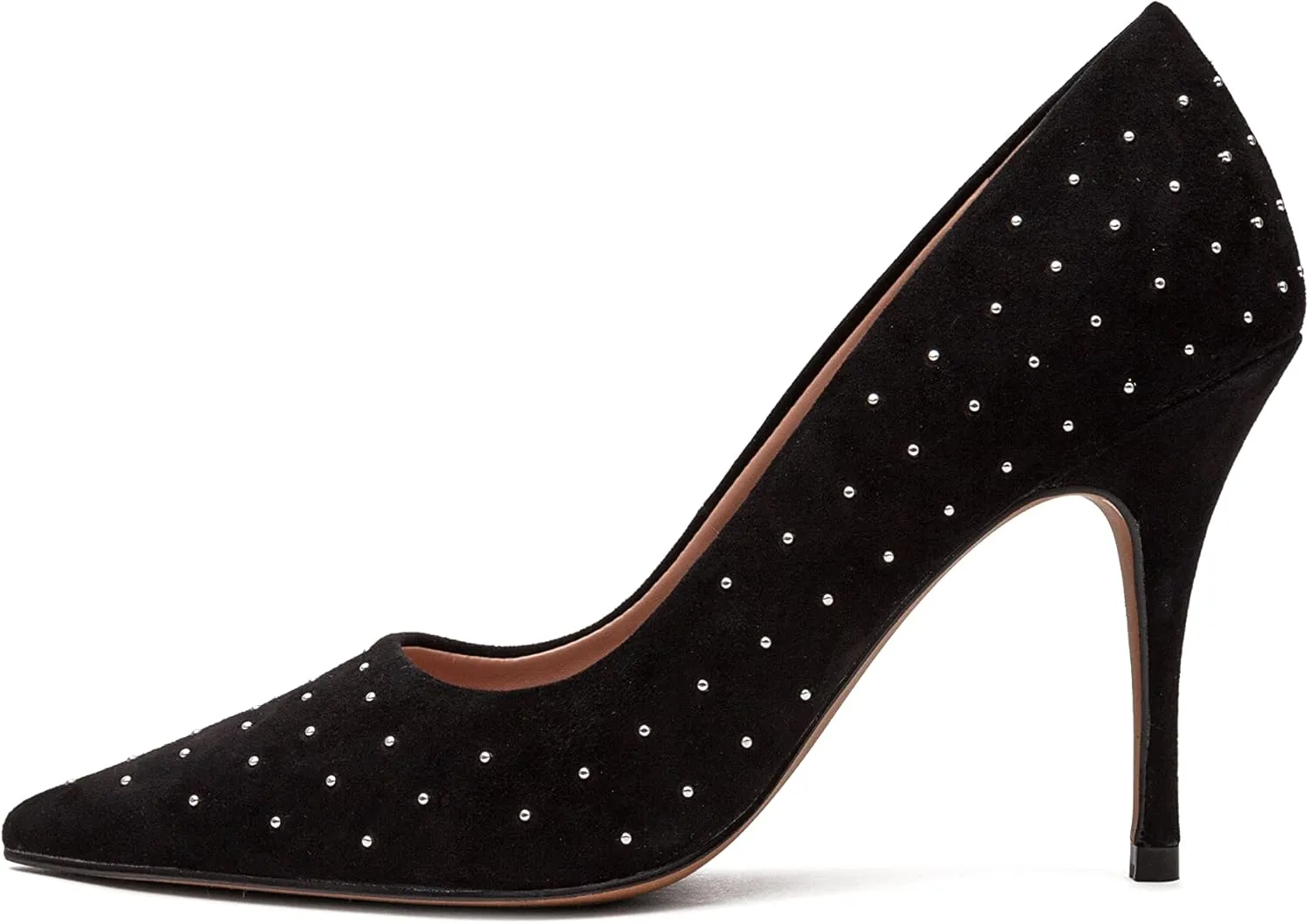 Linea Paolo - Pamila - Womens Suede High Stiletto Pumps with Golden Micro Studs