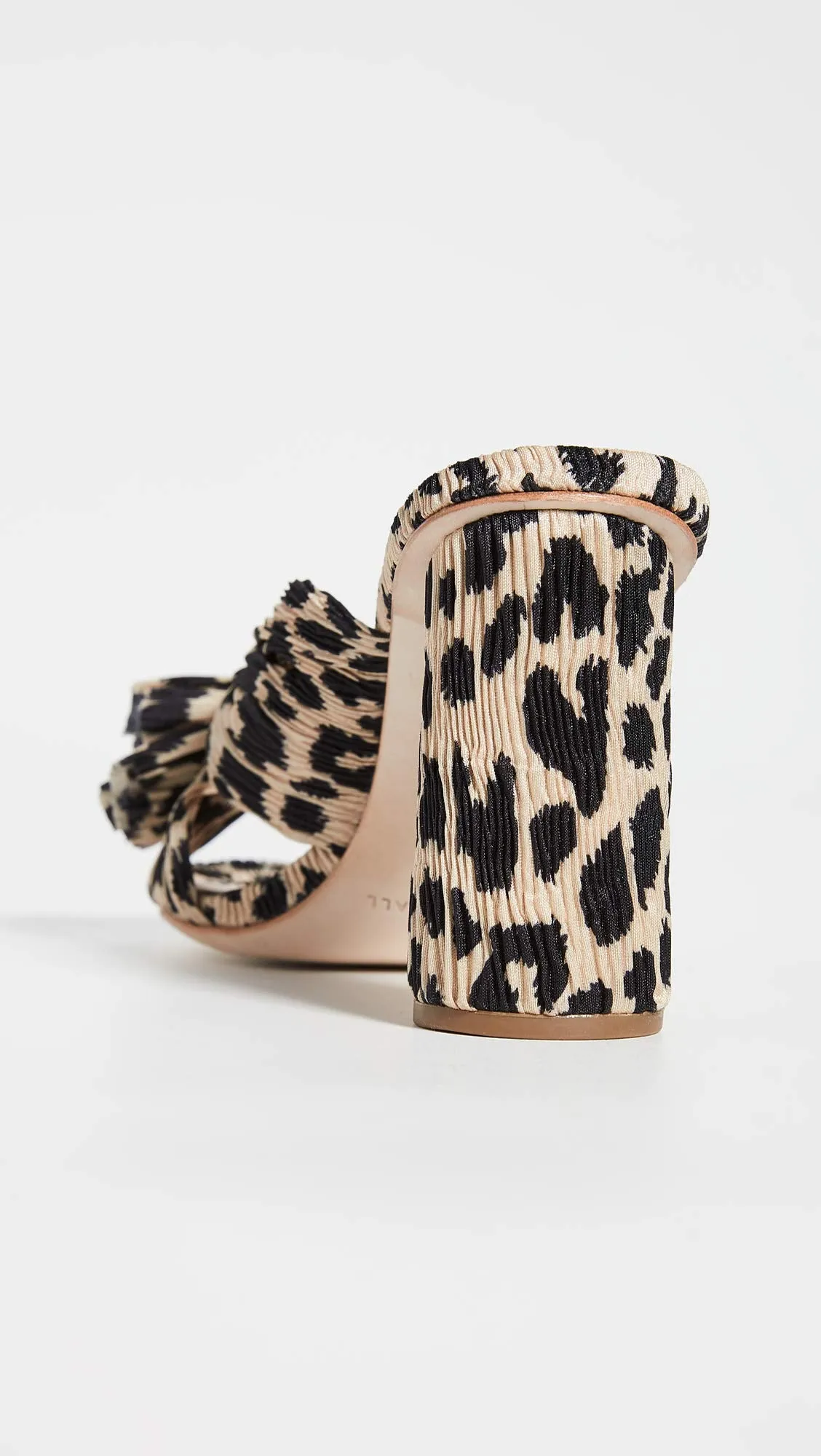 Loeffler Randall Women's Penny Pleated Bow Sandals, Leopard, Print, Tan, 10.5 Medium US