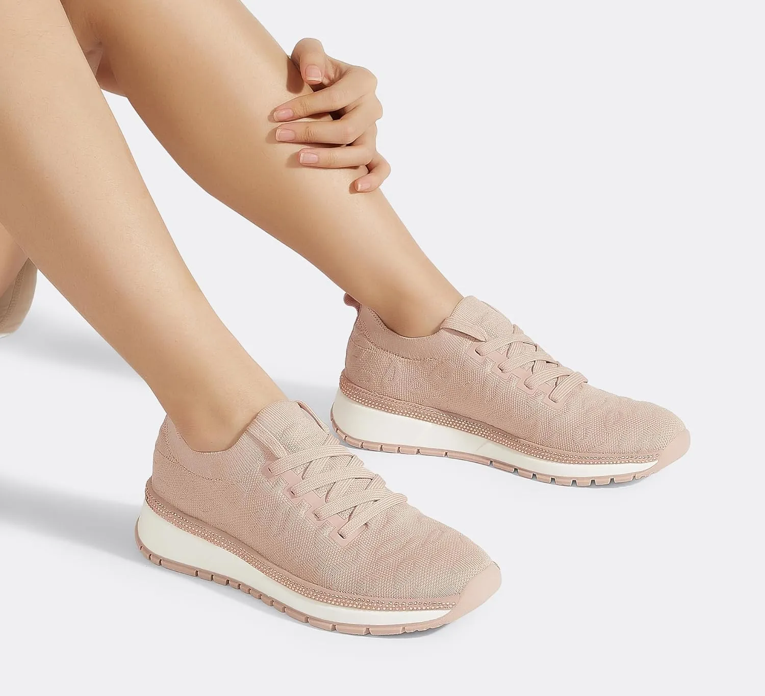 LUCKY STEP Women 's Mesh Slip on Sneaker Elastic Sock Knit Comfortable Breathable Lightweight Fashion Casual Walking Shoes