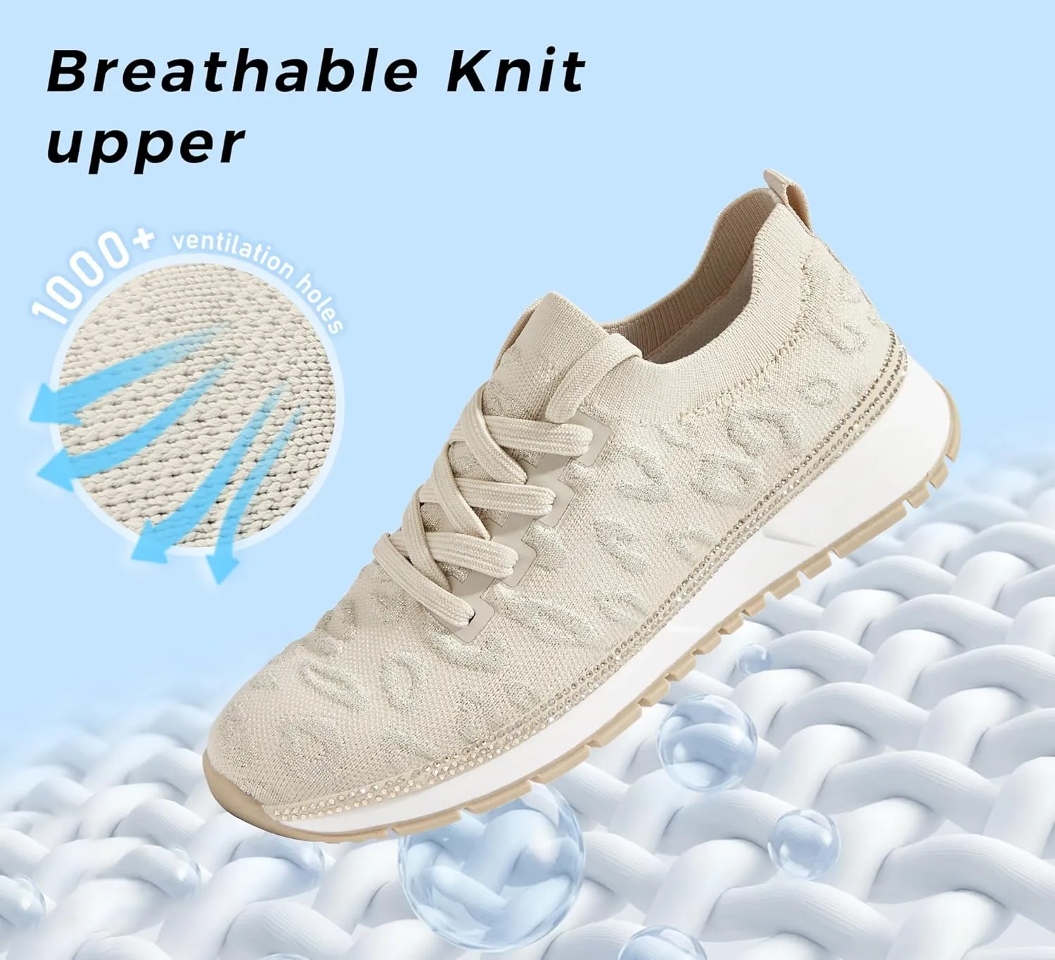 LUCKY STEP Women 's Mesh Slip on Sneaker Elastic Sock Knit Comfortable Breathable Lightweight Fashion Casual Walking Shoes