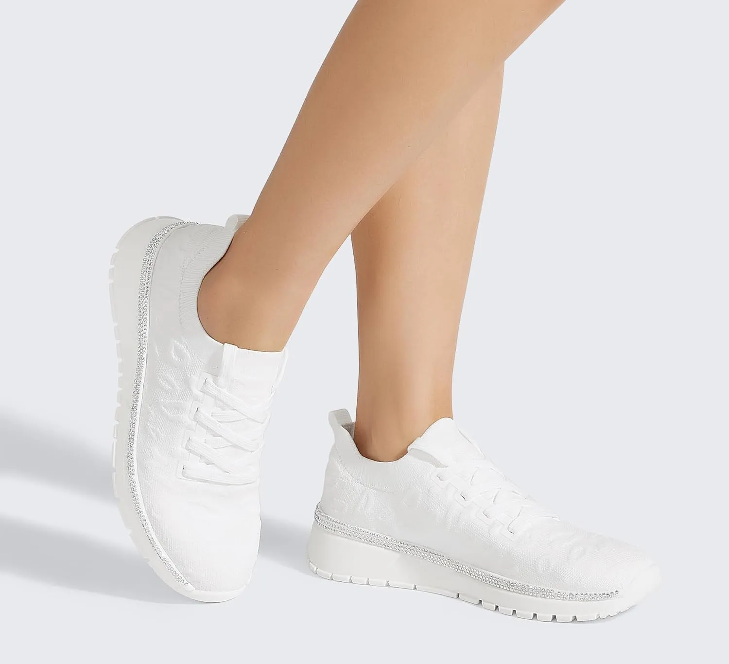 LUCKY STEP Women 's Mesh Slip on Sneaker Elastic Sock Knit Comfortable Breathable Lightweight Fashion Casual Walking Shoes