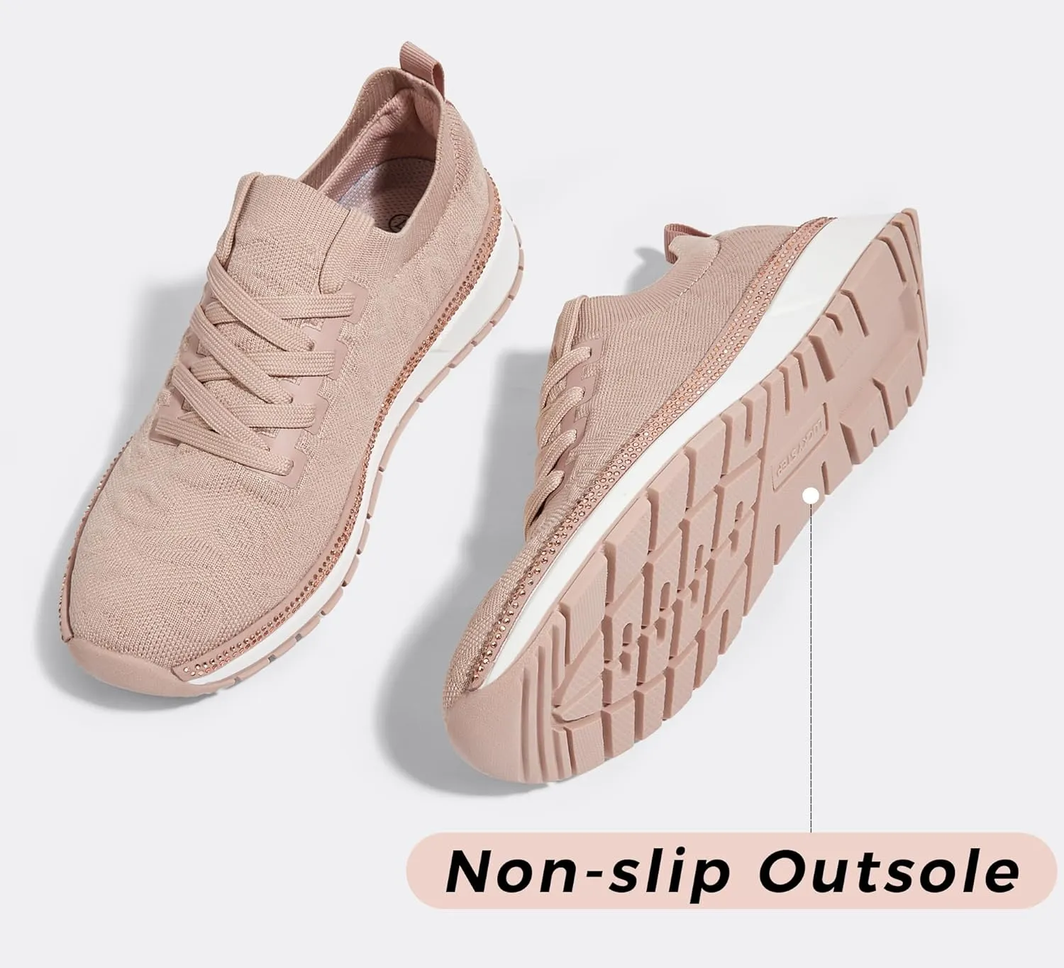 LUCKY STEP Women 's Mesh Slip on Sneaker Elastic Sock Knit Comfortable Breathable Lightweight Fashion Casual Walking Shoes