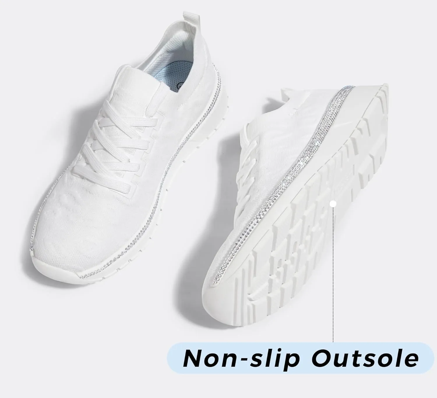 LUCKY STEP Women 's Mesh Slip on Sneaker Elastic Sock Knit Comfortable Breathable Lightweight Fashion Casual Walking Shoes