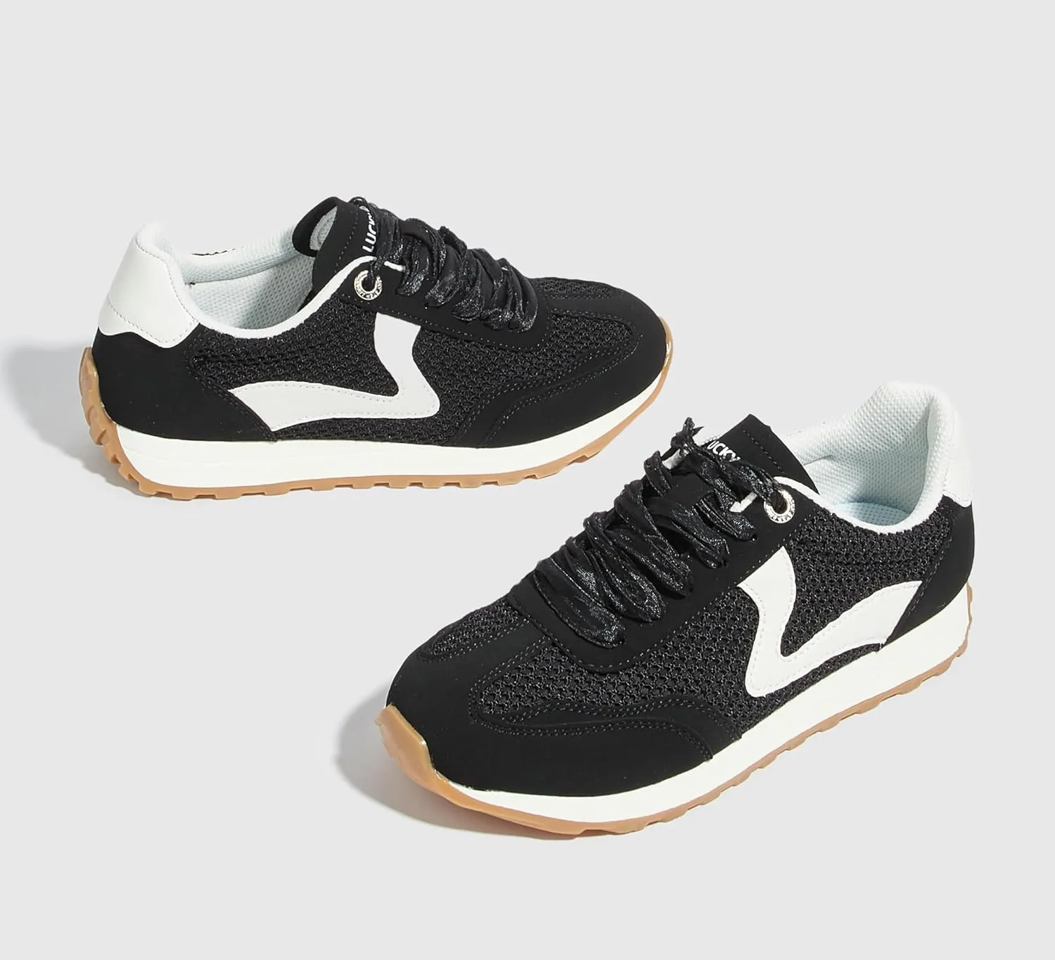 LUCKY STEP Women's Fashion Sneakers Trendy Tennis Shoes Neutral Stylish Retro Trainers Casual Running Walking Shoes