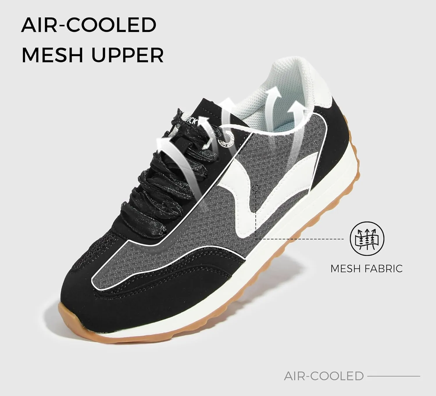 LUCKY STEP Women's Fashion Sneakers Trendy Tennis Shoes Neutral Stylish Retro Trainers Casual Running Walking Shoes