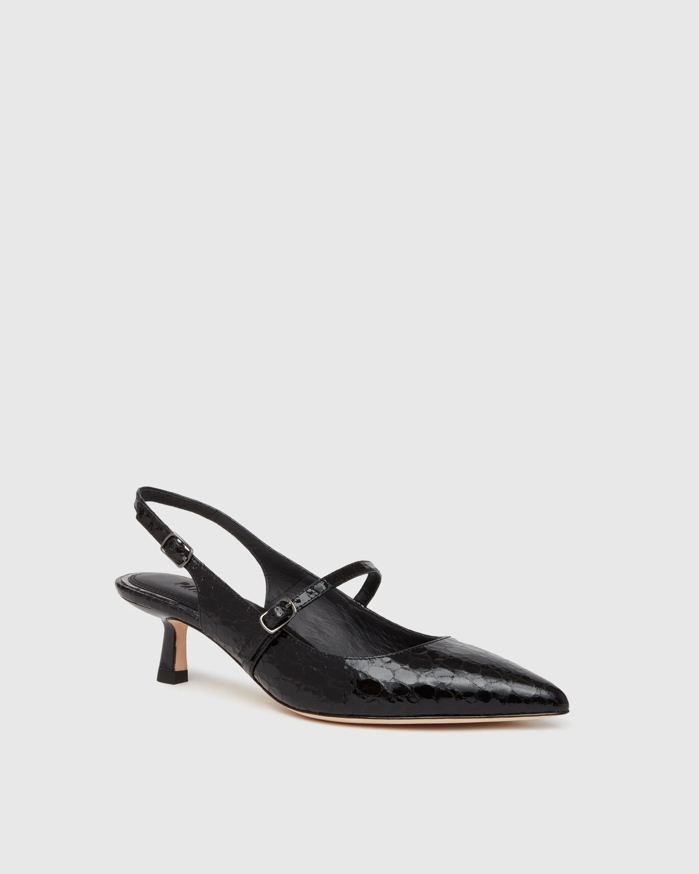 Maggie Pump - Black Croc Leather