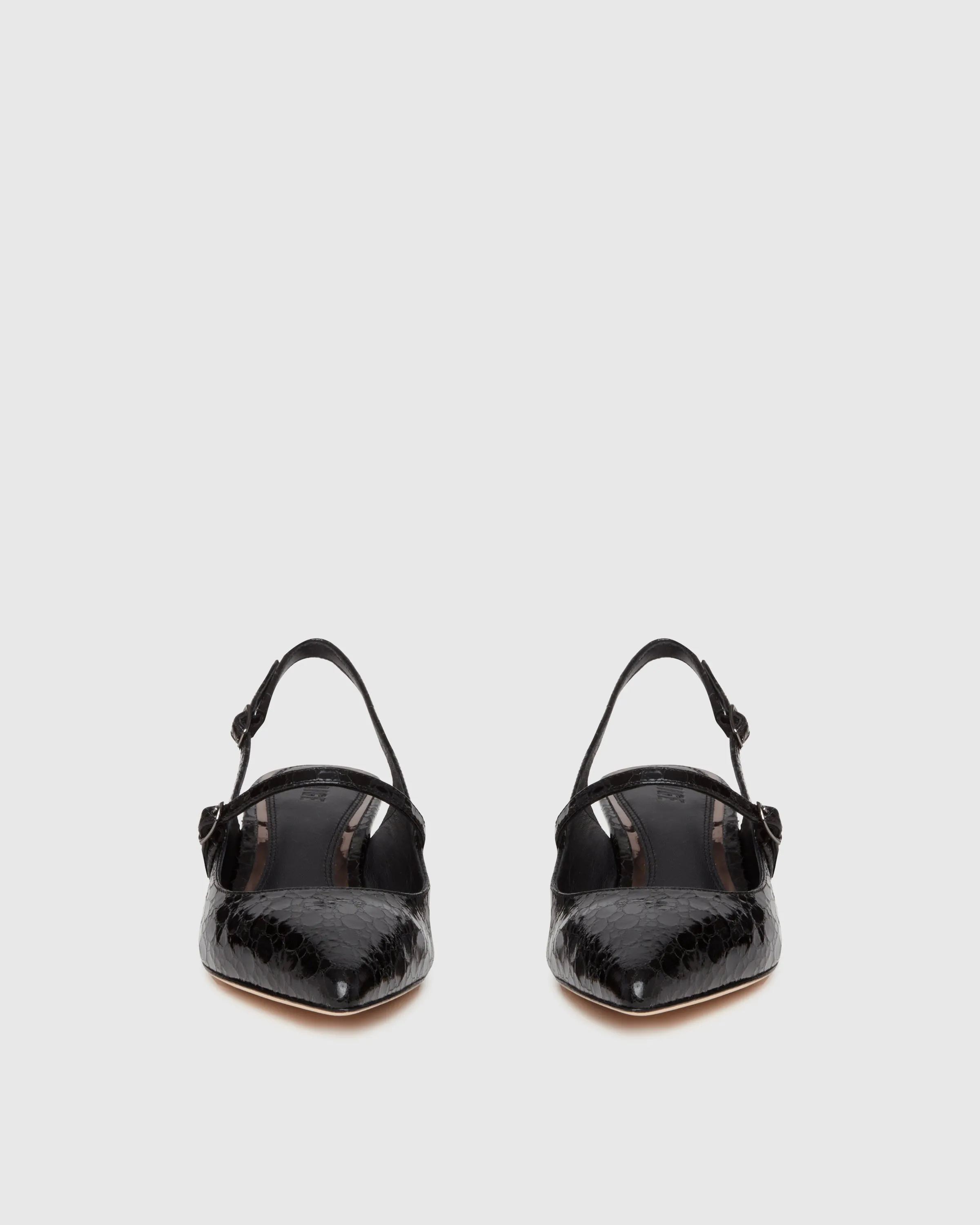 Maggie Pump - Black Croc Leather