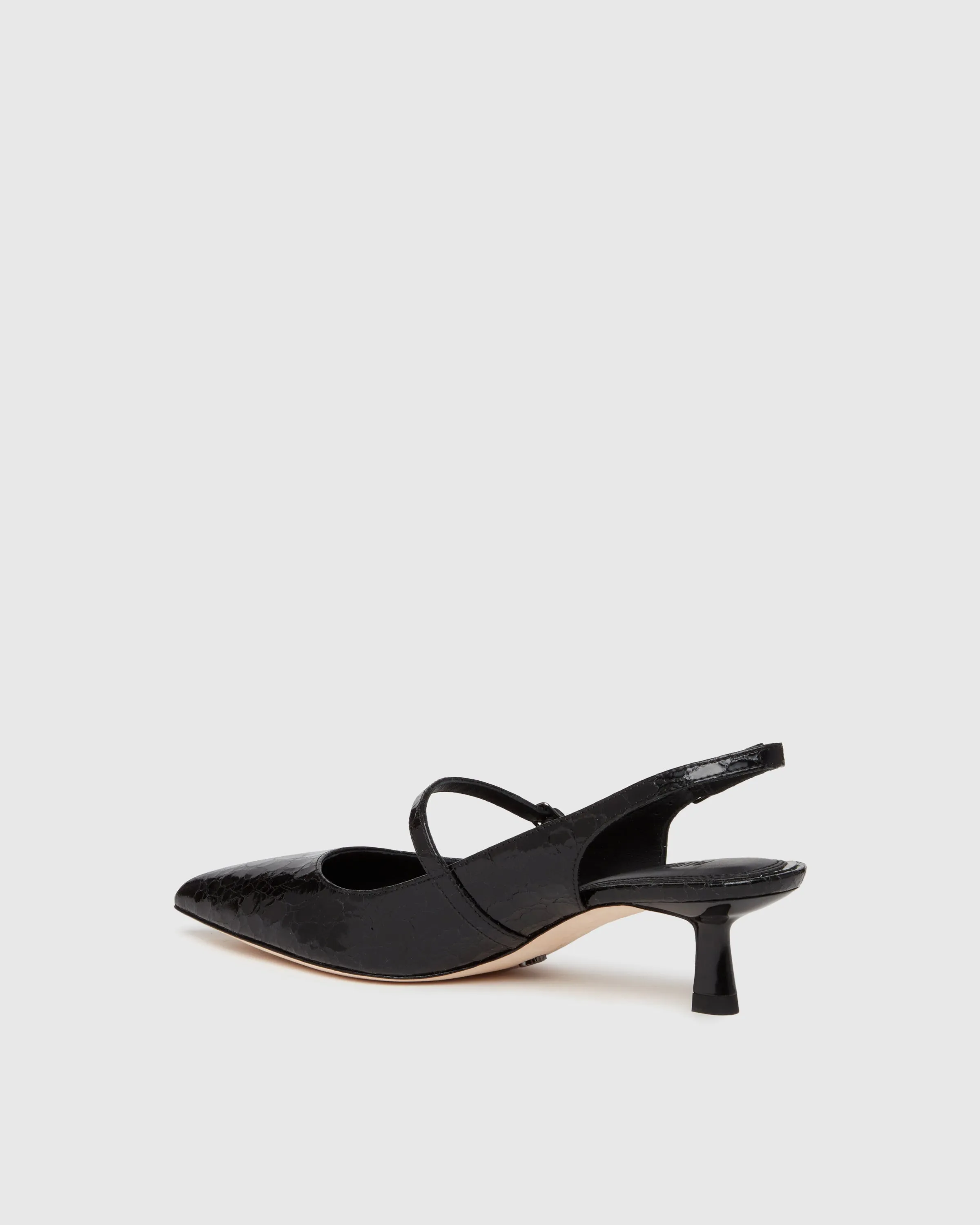Maggie Pump - Black Croc Leather