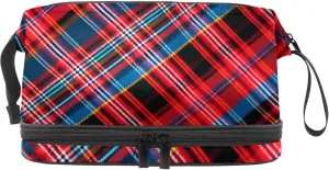 Makeup Bag Organizer,Cosmetic Bags for Women,Classic Stripe Red Plaid,Small Makeup Pouch