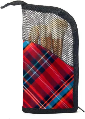 Makeup Bag Small,Makeup Travel Bag,Classic Stripe Red Plaid,Makeup Organizer Bag