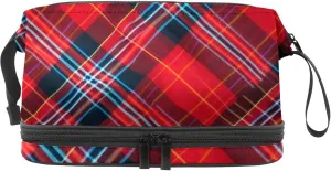 Makeup Bags for Women,Toiletry Bag for Men,Classic Stripe Red Plaid,Travel Cosmetic Bag