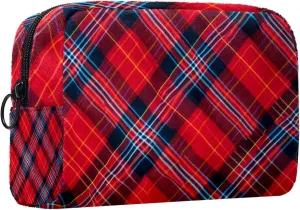 Makeup Bags for Women,Toiletry Bag for Men,Classic Stripe Red Plaid,Travel Cosmetic Bag