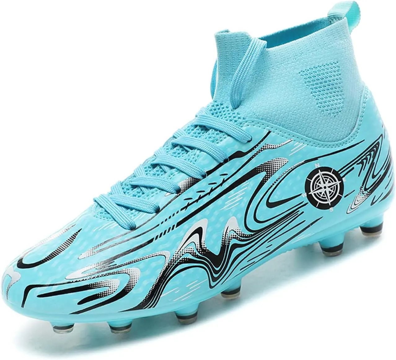 MEBAMY Kids Soccer Cleats Spikes Indoor: Comfortable High Ankle AG Youth Football Cleats Training Sneaker