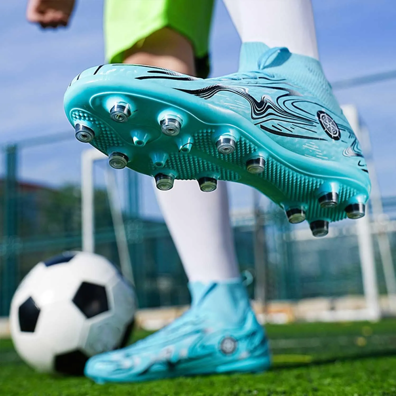 MEBAMY Kids Soccer Cleats Spikes Indoor: Comfortable High Ankle AG Youth Football Cleats Training Sneaker