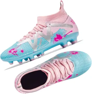 MEBAMY Kids Soccer Cleats Spikes Indoor: Comfortable High Ankle AG Youth Football Cleats Training Sneaker