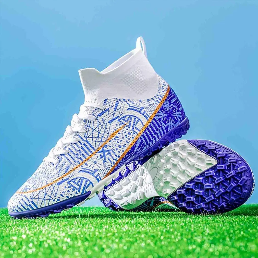 MEBAMY Unisex High top Soccer Boots Cleats Outdoor Athletic Sneaker Turf Football Shoes Spikes Indoor Youth AG Soccer Shoes
