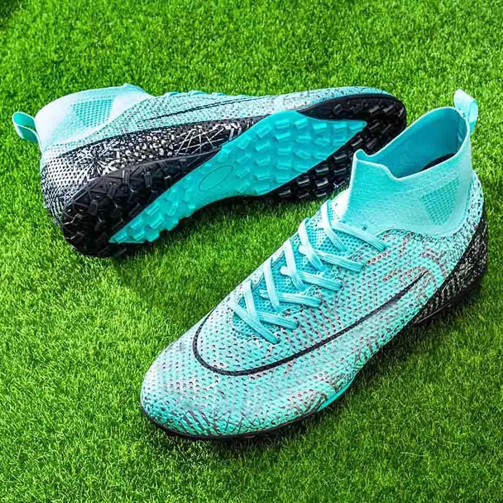 MEBAMY Unisex High top Soccer Boots Cleats Outdoor Athletic Sneaker Turf Football Shoes Spikes Indoor Youth AG Soccer Shoes