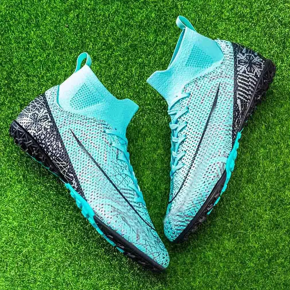 MEBAMY Unisex High top Soccer Boots Cleats Outdoor Athletic Sneaker Turf Football Shoes Spikes Indoor Youth AG Soccer Shoes