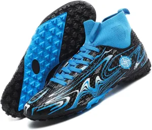 MEBAMY Unisex High top Soccer Boots Cleats Outdoor Athletic Sneaker Turf Football Shoes Spikes Indoor Youth AG Soccer Shoes