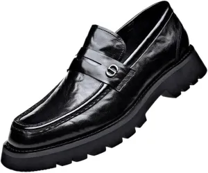 Men Business Casual Derby Shoes Men's Fashion Classic Slip On Low Oxfords Shoes Patent Leather Wingtip Brogue Dress Shoes(7)