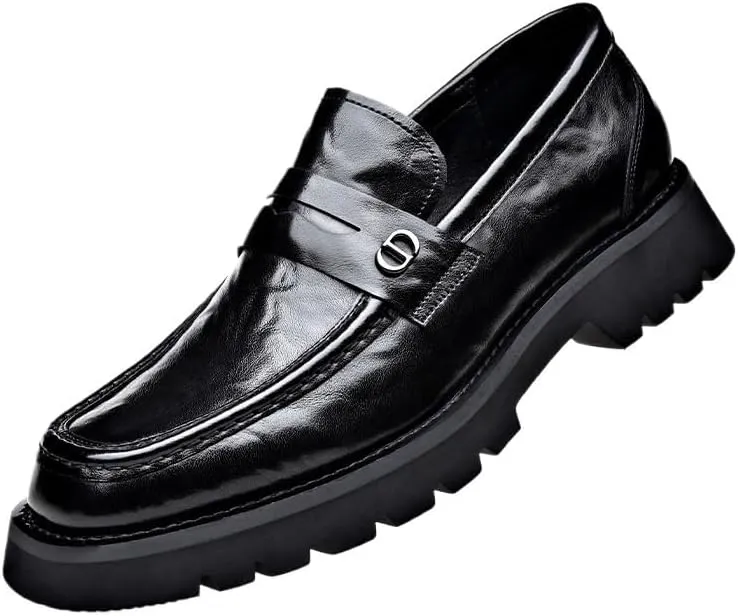 Men Business Casual Derby Shoes Men's Fashion Classic Slip On Low Oxfords Shoes Patent Leather Wingtip Brogue Dress Shoes(7)