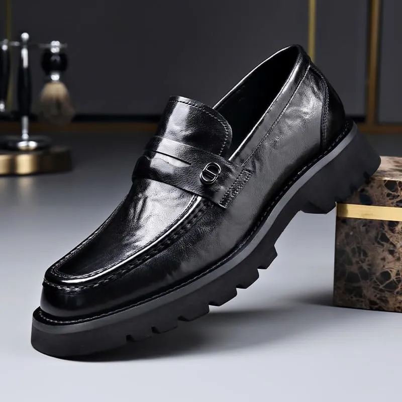 Men Business Casual Derby Shoes Men's Fashion Classic Slip On Low Oxfords Shoes Patent Leather Wingtip Brogue Dress Shoes(7)