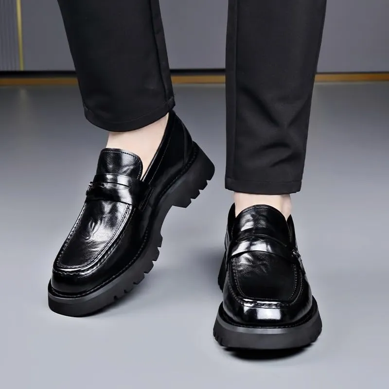 Men Business Casual Derby Shoes Men's Fashion Classic Slip On Low Oxfords Shoes Patent Leather Wingtip Brogue Dress Shoes(7)