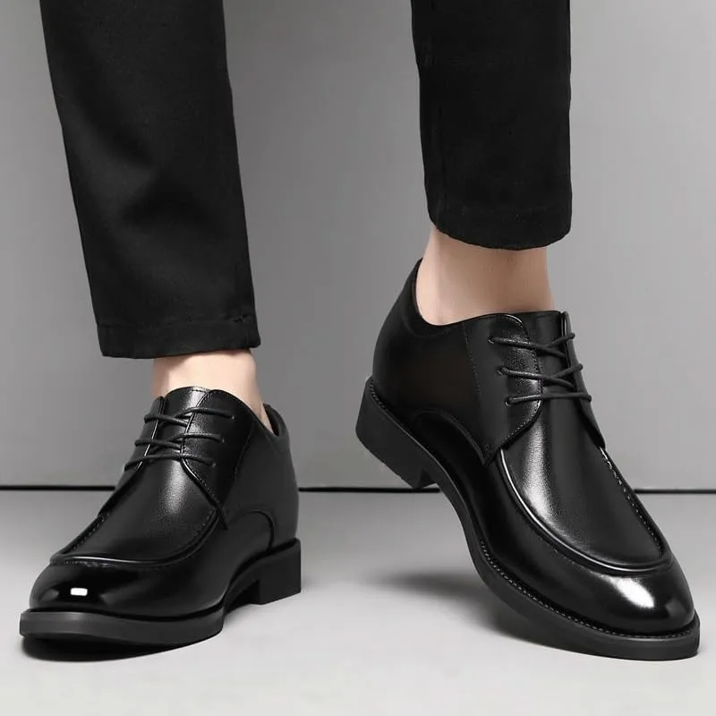 Men Leather Dress Shoes, Design Classic Brogue Mens Footwear, Black Waterproof Formal Shoes