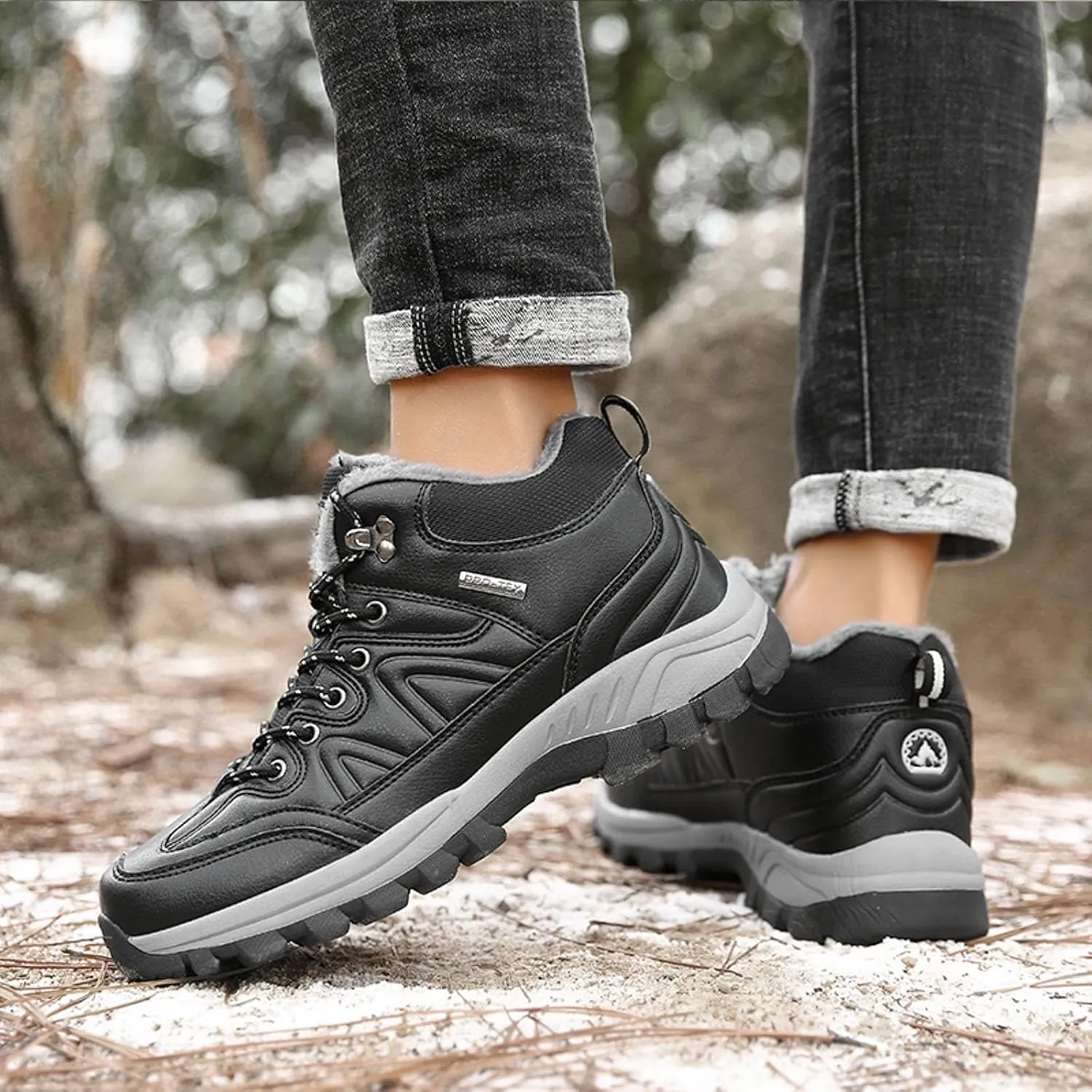 Men Winter Sneakers Outdoor Shoes Padded Warm Cotton Shoes Lightweight Hiking Shoes Large Size Men Casual Shoes Suede