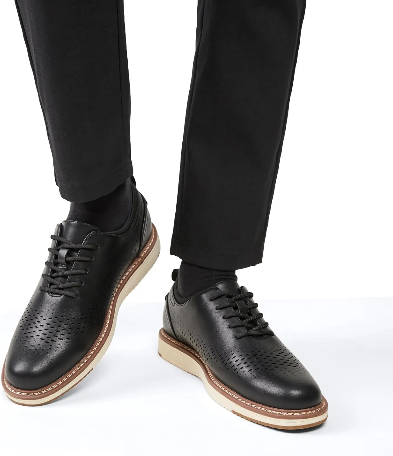 Men's Casual Dress Shoes Wingtip Dress Sneakers Business Oxford Shoes Comfortable Office Walking Shoes