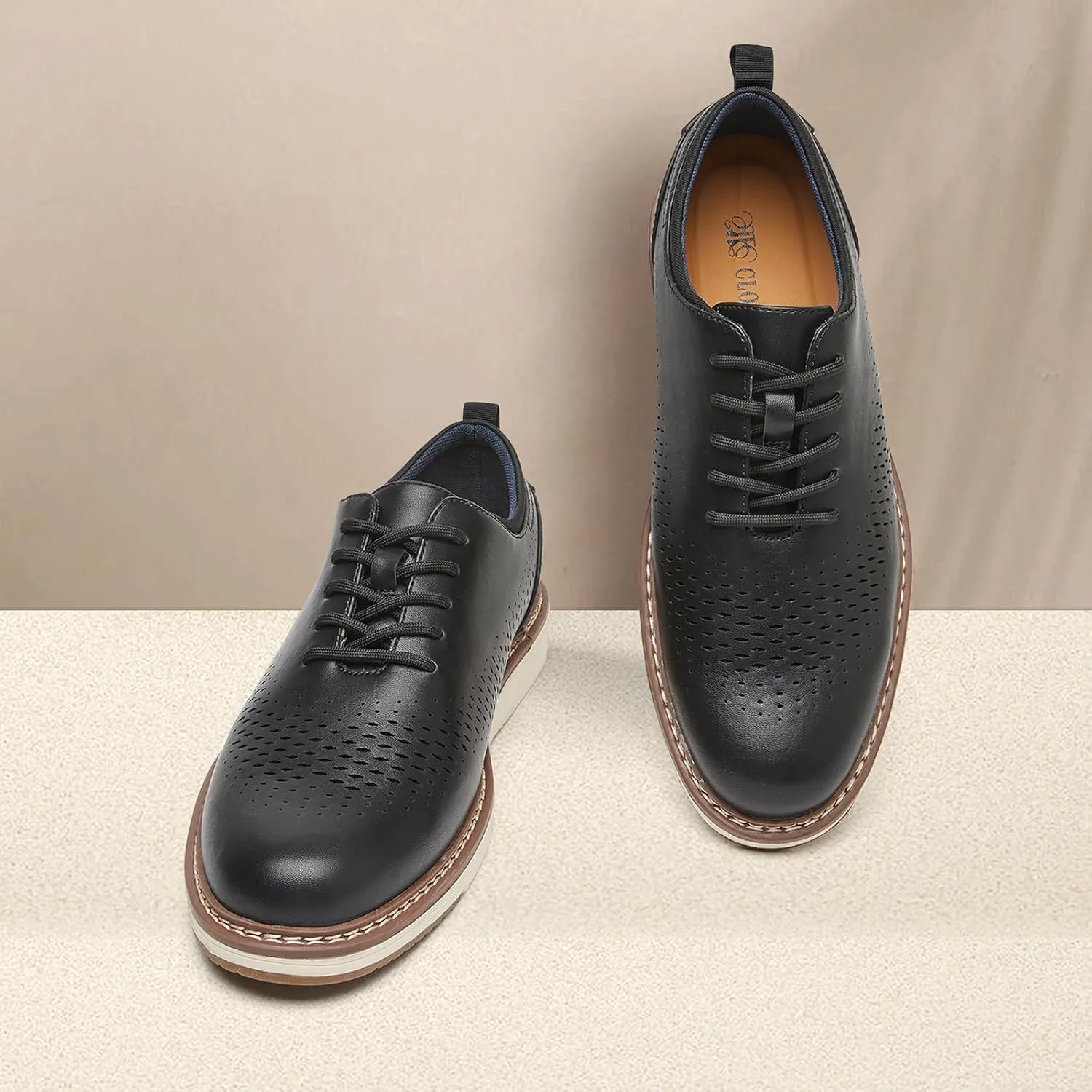 Men's Casual Dress Shoes Wingtip Dress Sneakers Business Oxford Shoes Comfortable Office Walking Shoes