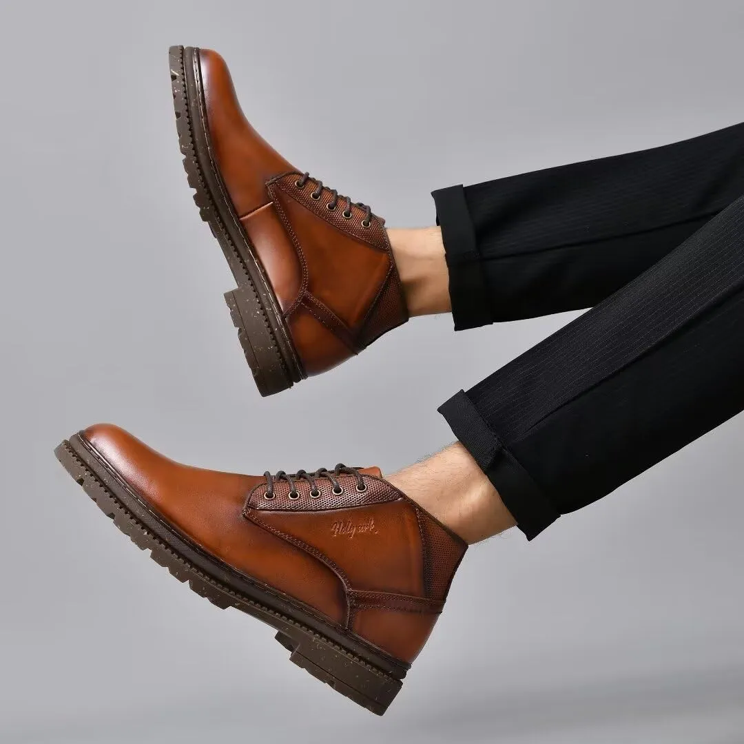 Men's Chukka Boots Genuine Leather Ankle Boot for Men Classic Casual Oxford Style Footwear