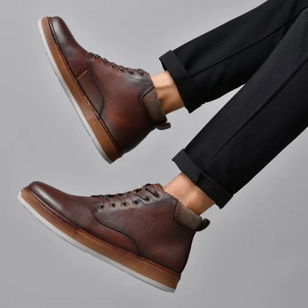 Men's Chukka Boots Genuine Leather Ankle Boot for Men Classic Casual Oxford Style Footwear