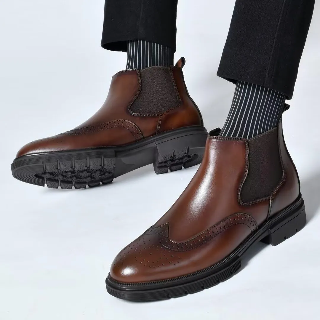 Men's Chukka Boots Genuine Leather Ankle Boot for Men Classic Casual Oxford Style Footwear