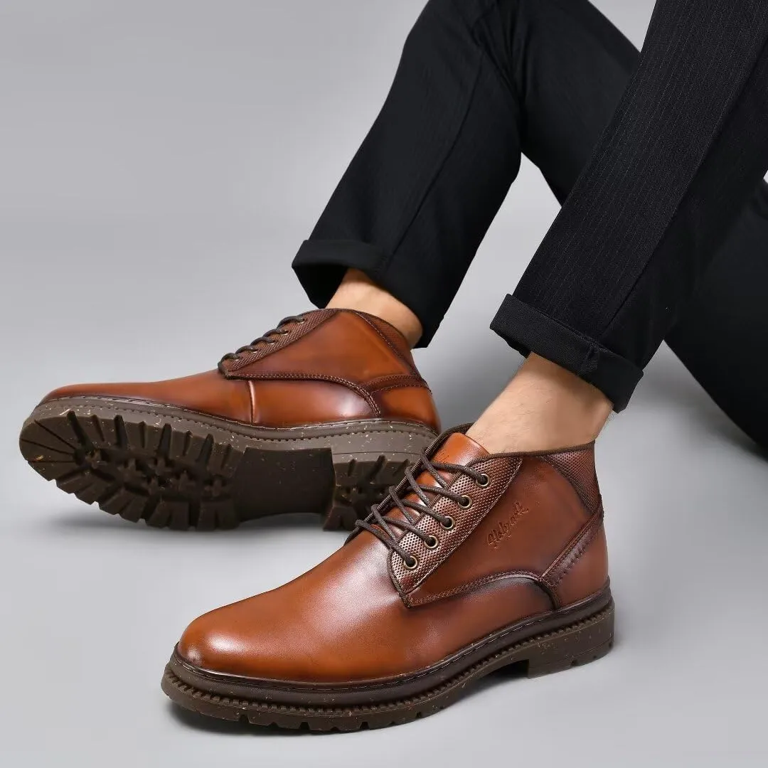 Men's Chukka Boots Genuine Leather Ankle Boot for Men Classic Casual Oxford Style Footwear