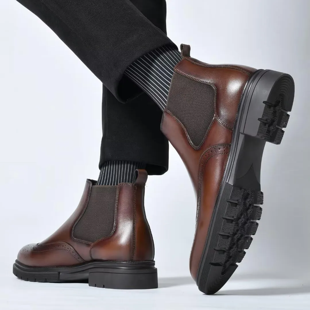 Men's Chukka Boots Genuine Leather Ankle Boot for Men Classic Casual Oxford Style Footwear