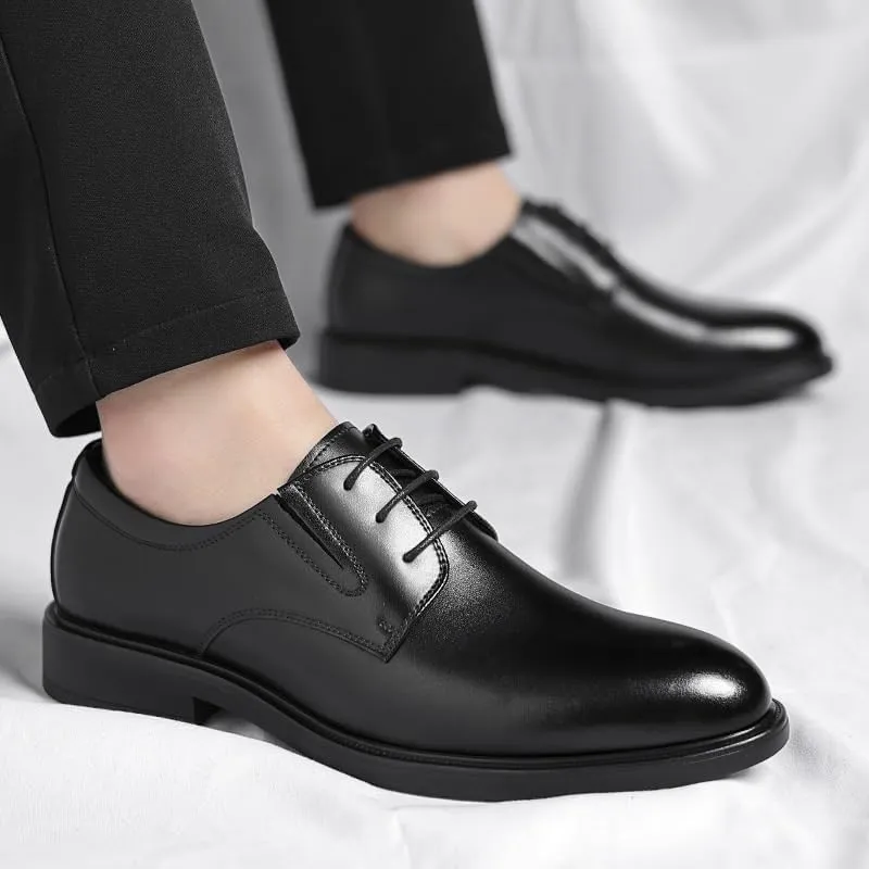 Men's Classic Lace-up Brogue Oxfords Shoes Mens Business Casual Loafers Patent Leather Dress Shoes for Men