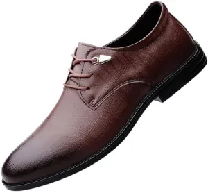 Men's Classic Oxford Shoes - Breathable Leather Wingtip Brogue Dress Shoes for Formal and Casual Occasions