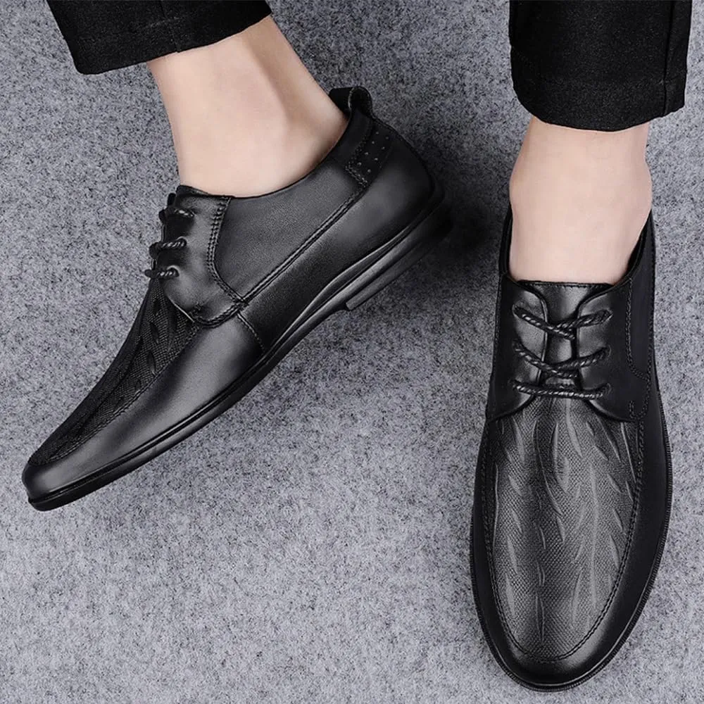Mens Derby Shoes Dress Sneakers Non-Slip Platform Wingtip Brogue Summer Work Formal Oxford Shoes