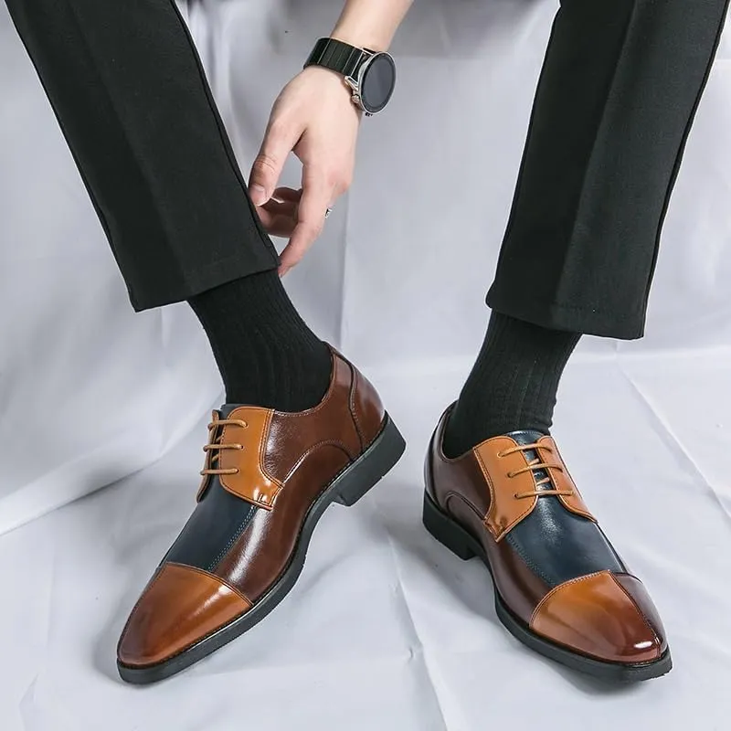 Men's Dress Shoes Men Breathable Leather Wingtip Brogue Oxfords Classic Lace Up Formal Tuxedo Derby Shoes for Men